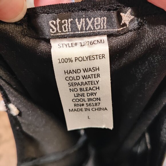Star Vixen Formal Sheer Black Lined Dress, Size L, Used - Picture 8 of 8